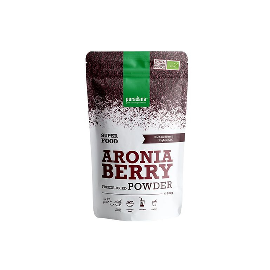 Purasana Aronia poeder/poudre vegan bio (200 Gram)