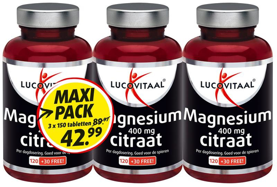 Lucovitaal Magnesium citraat 3-pack (450 Stuks)