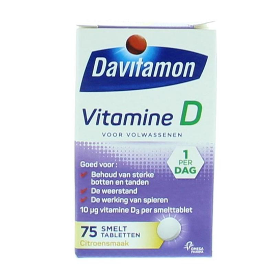 Davitamon D Volwassen smelttablet (75 Tabletten)