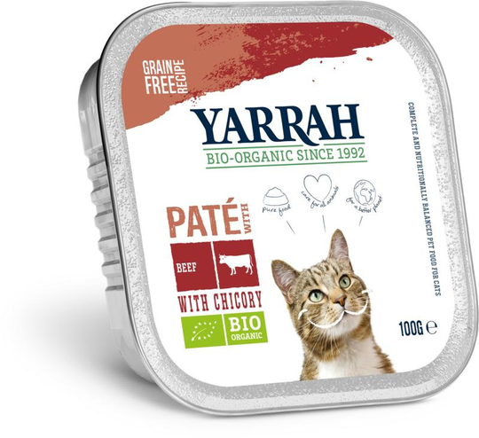 Yarrah Kattenvoer pate met rund en kip bio (100 Gram)