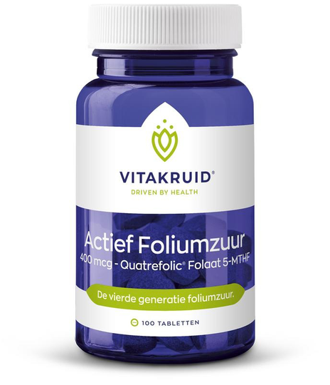 Vitakruid Actief foliumzuur 400 mcg (100 Tabletten)